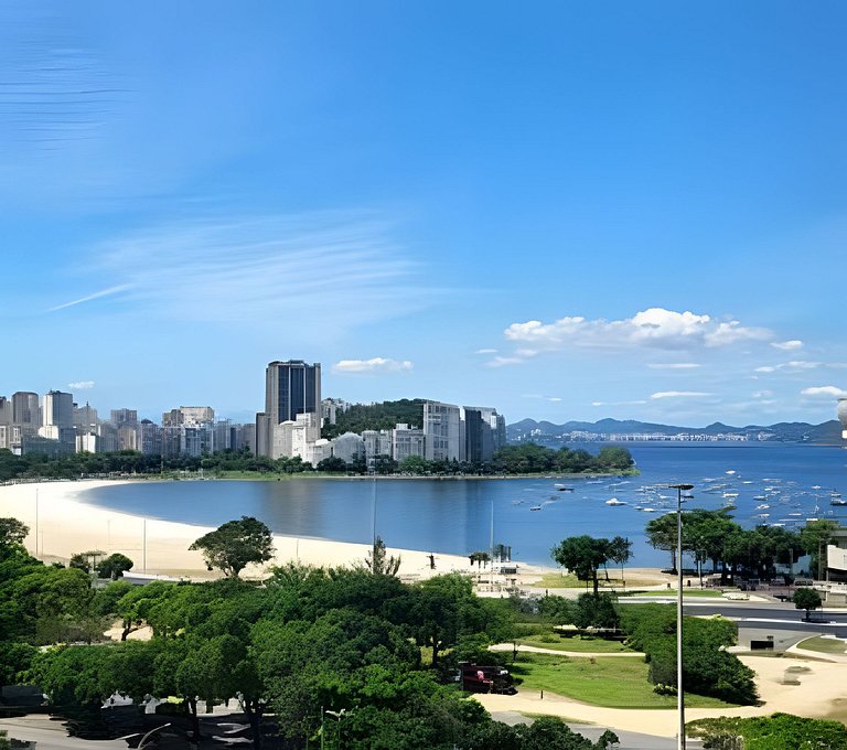 Studio c/ Vista Incrível da Enseada Botafogo