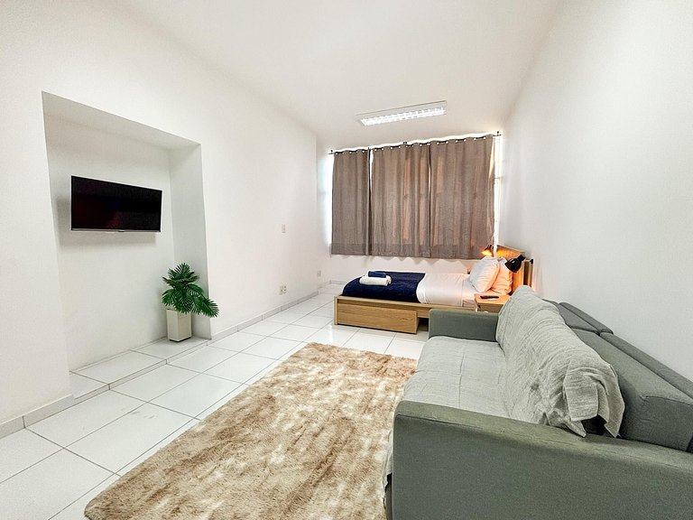 Studio a 1min. do metrô | Portaria 24h e lounge