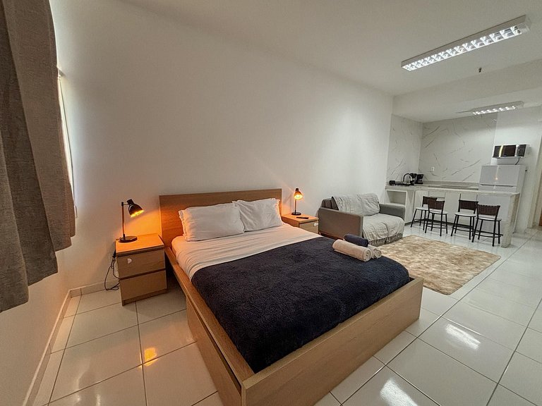 Studio a 1min. do metrô | Portaria 24h e lounge