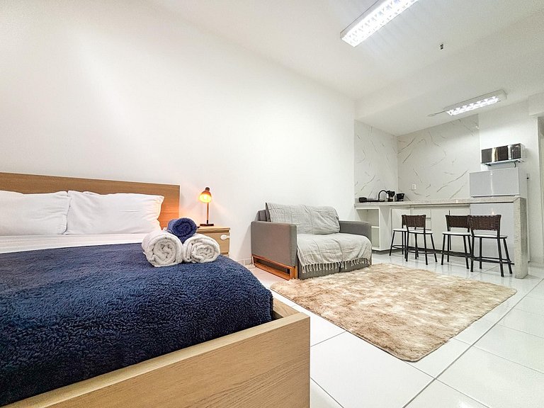 Studio a 1min. do metrô | Portaria 24h e lounge