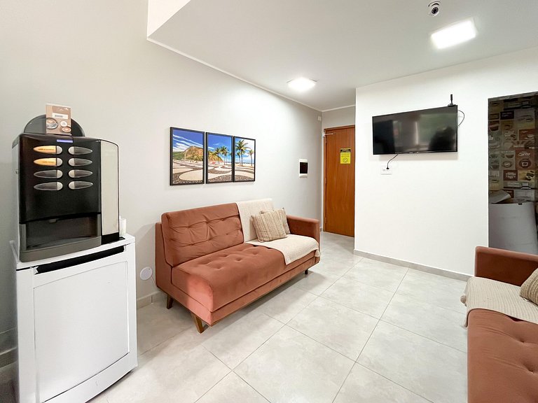 Studio a 1min. do metrô | Portaria 24h e lounge