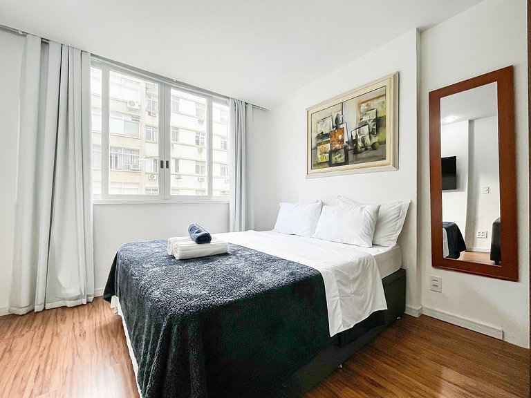 Studio próximo da Praia e Metrô com Cama Queen