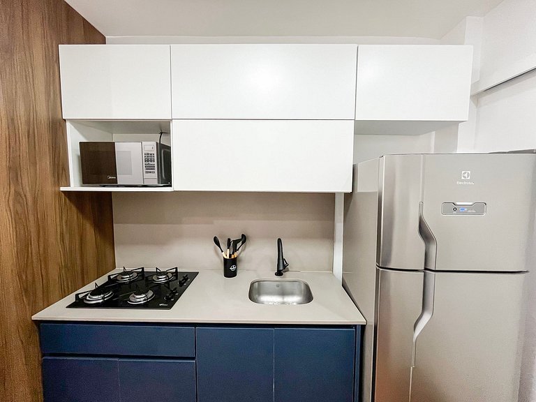 Studio próximo da Praia e Metrô com Cama Queen