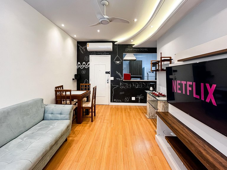 2Quartos c/ Suíte em Copa + Garagem e Portaria 24h