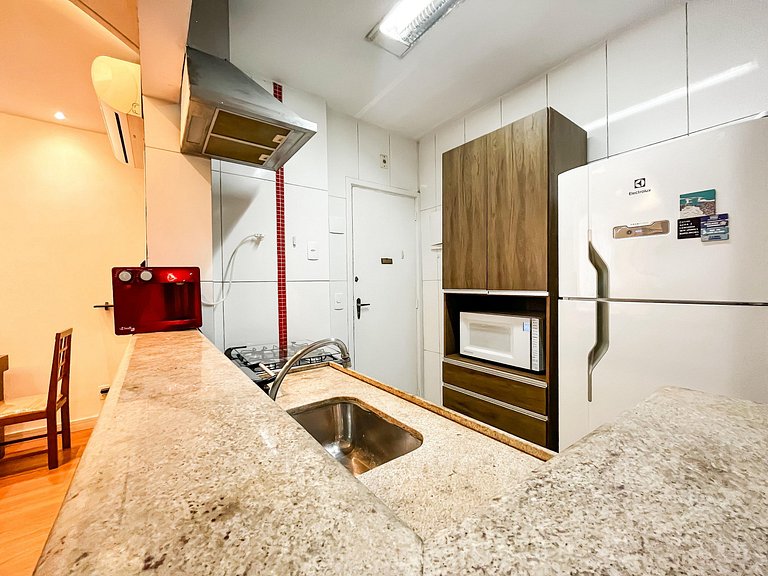2Quartos c/ Suíte em Copa + Garagem e Portaria 24h