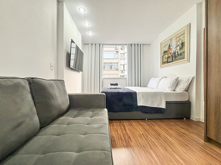 Studio próximo da Praia e Metrô com Cama Queen
