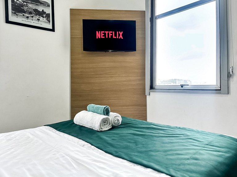 Studio c/ Vista Incrível da Enseada Botafogo