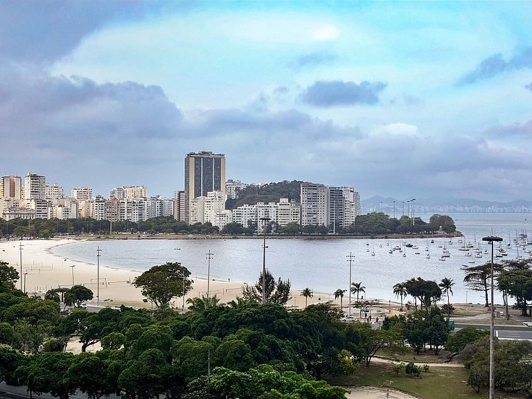 Studio c/ Vista Incrível da Enseada Botafogo