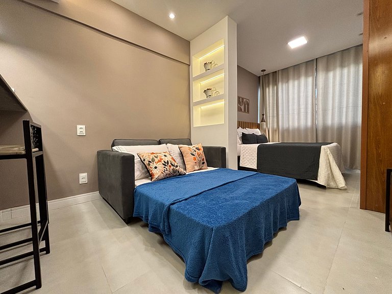 Studio p/ até 4 pessoas com portaria 24h