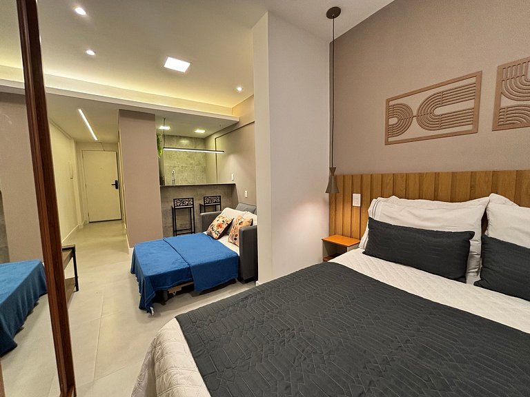 Studio p/ até 4 pessoas com portaria 24h