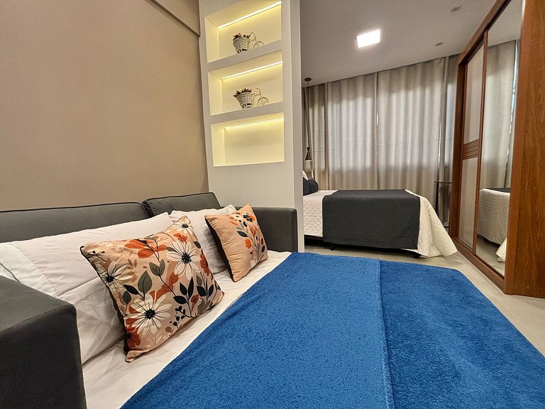 Studio p/ até 4 pessoas com portaria 24h