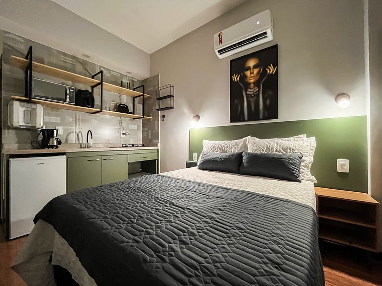 Vista lateral para o Pão de Açúcar e portaria 24h