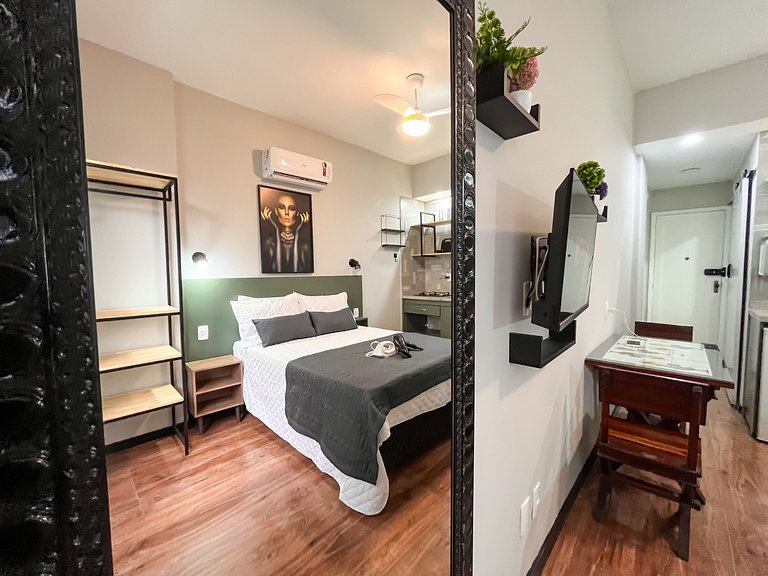 Vista lateral para o Pão de Açúcar e portaria 24h