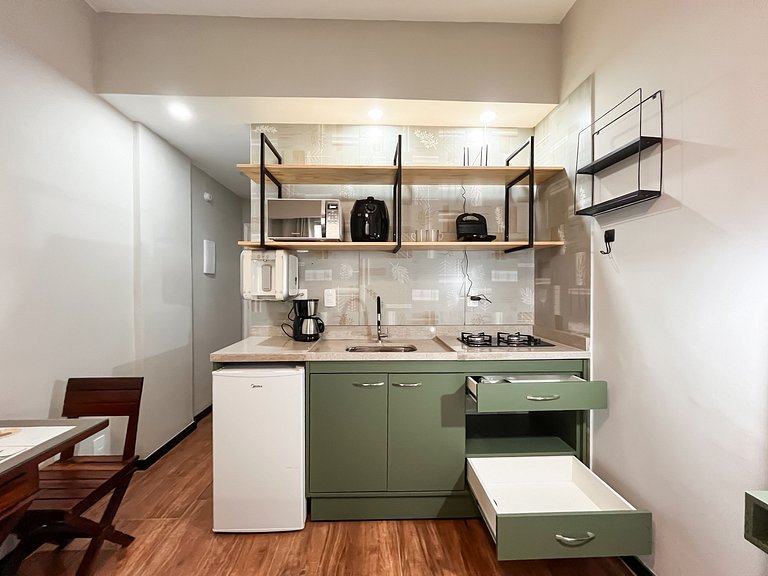 Vista lateral para o Pão de Açúcar e portaria 24h