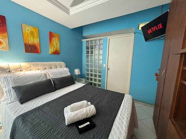 1Qt. a 2 min da praia de Copa com portaria 24h