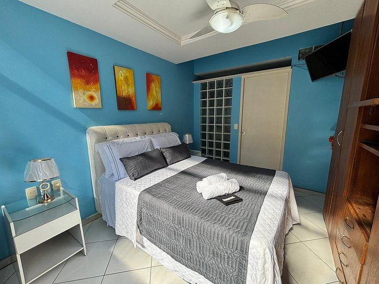 1Qt. a 2 min da praia de Copa com portaria 24h